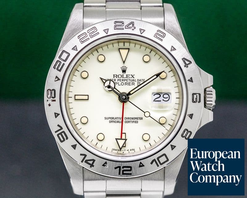 Image of Rolex Explorer II with RARE Transitional Cream Rail Dial SS NICE