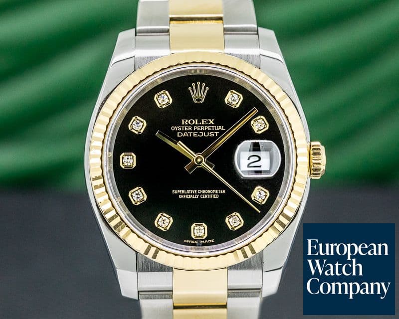Image of Rolex Datejust Black Dial with Diamonds 18K/SS Oyster 
