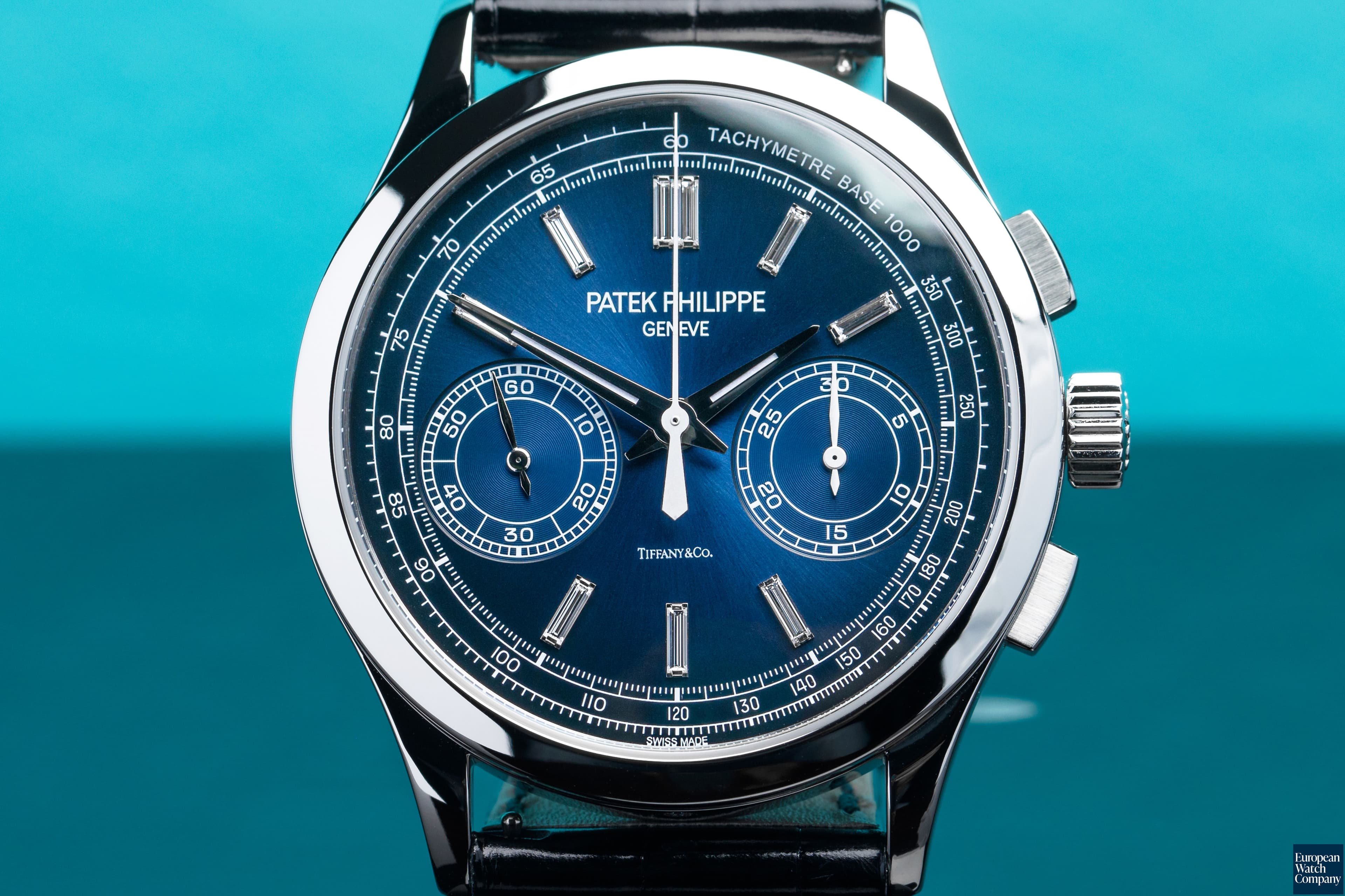 Image of Patek Philippe Chronograph Platinum 5170P Blue Diamond Dial TIFFANY & CO UNWORN