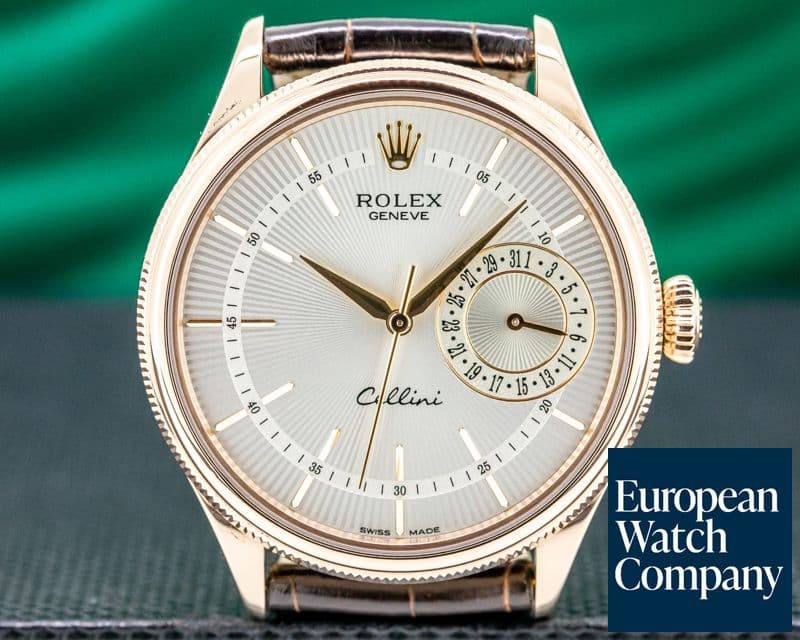 Image of Rolex Cellini Date Silver Dial 18K Rose Gold 