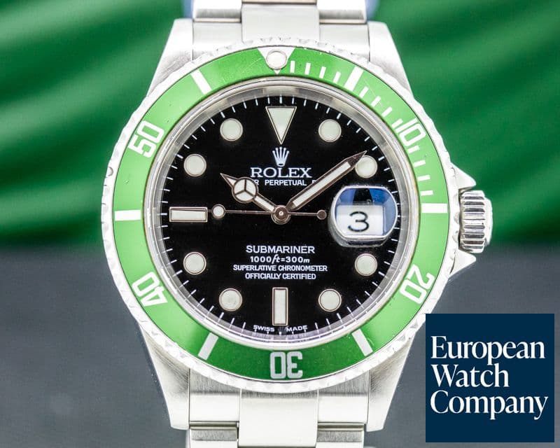 Image of Rolex Submariner 50th Anniversary 16610LV SS Green Bezel