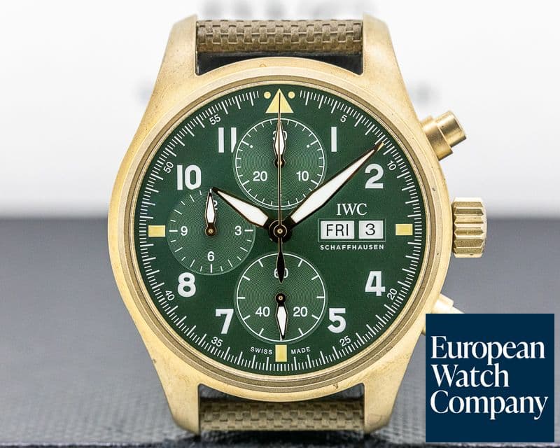Image of IWC Pilot's Watch Chronograph Spitfire Automatic Bronze Green Dial 
 