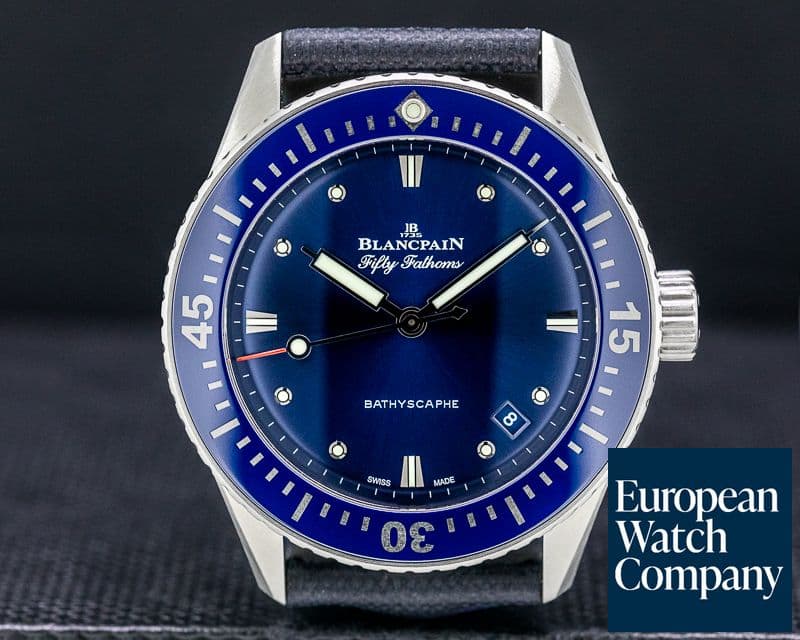 Image of Blancpain Fifty Fathoms Bathyscaphe Blue Dial 38MM 