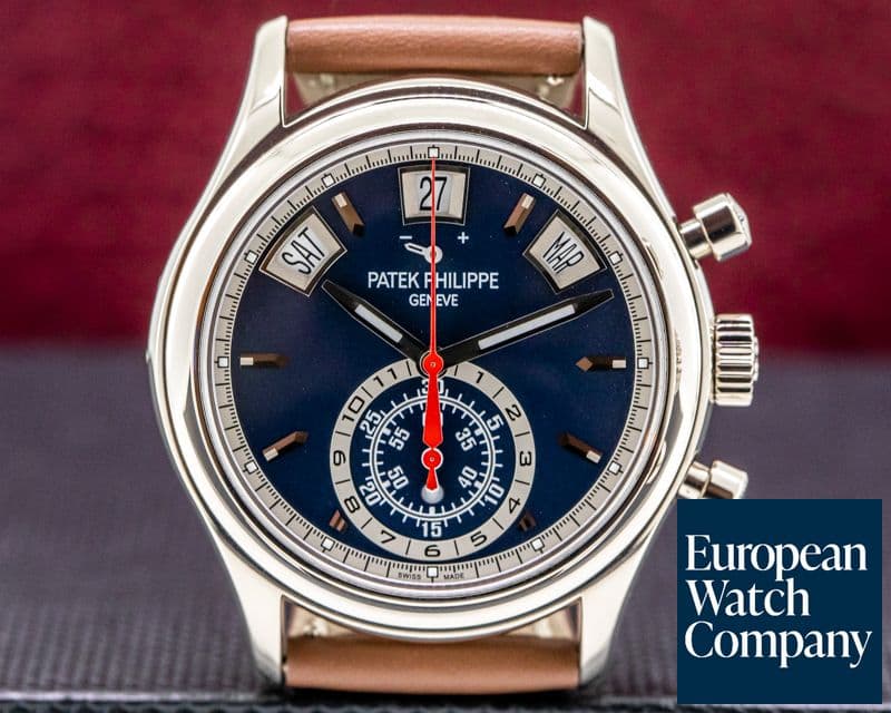 Image of Patek Philippe Annual Calendar 5960/01G Chronograph White Gold Blue Dial 

