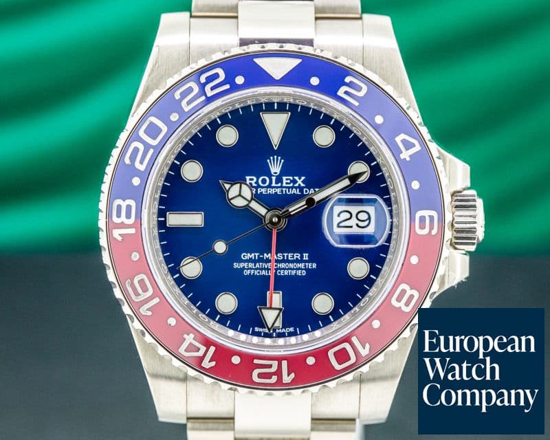 Image of Rolex GMT Master II 116719 BLUE DIAL RARE 18K White Gold 