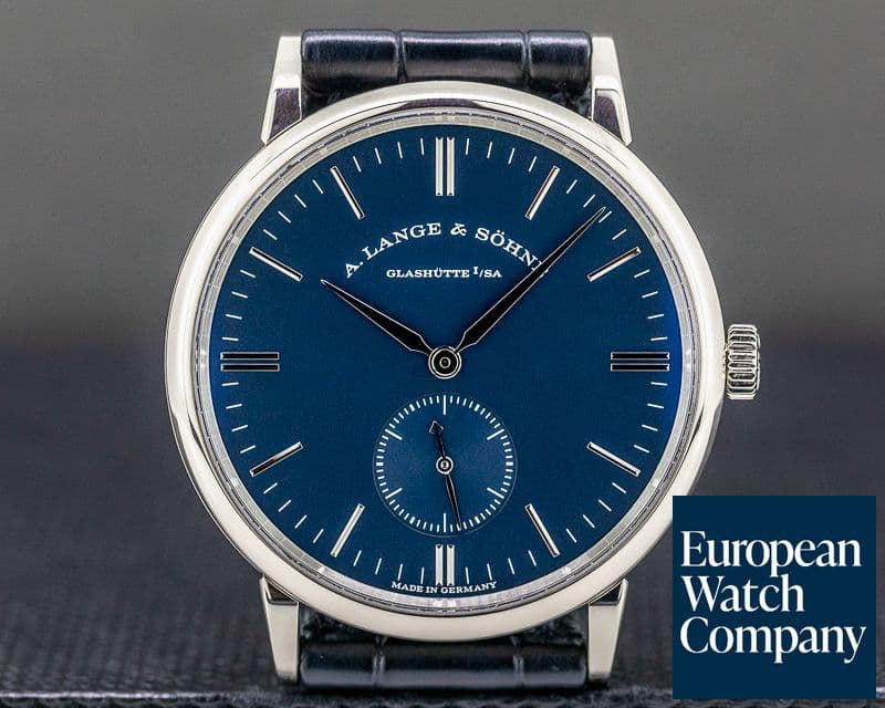 Image of A. Lange and Sohne Saxonia 219.028 Manual Wind 18K White Gold Blue Dial 35MM