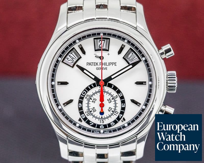 Image of Patek Philippe Annual Calendar 5960 Chronograph SS Silver Dial FULL SET 