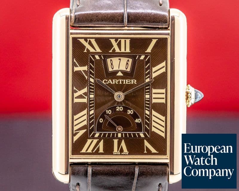 Image of Cartier Tank Louis XL Chocolate Dial 18K Rose Gold/ Rose Gold Deployant