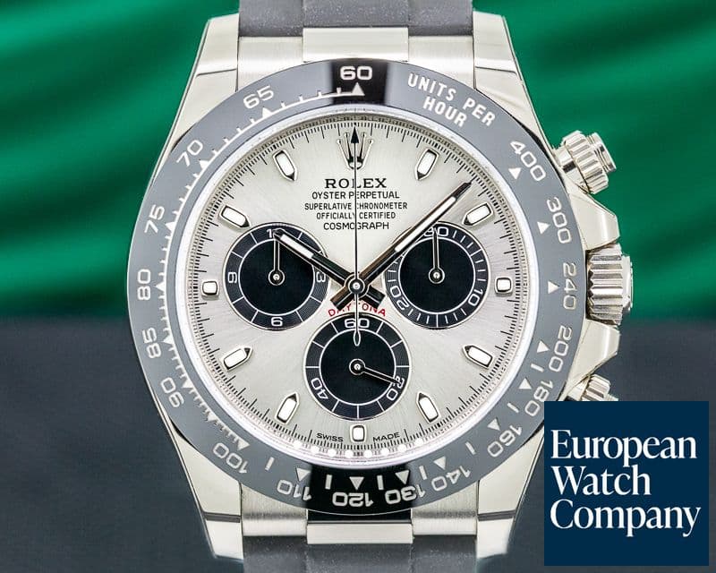 Image of Rolex Daytona 18K White Gold Ceramic Oysterflex Silver Dial UNWORN 