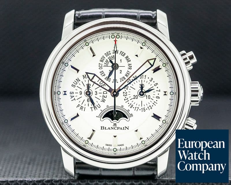 Image of Blancpain Leman Perpetual Calendar Chronograph White Dial SS 40MM