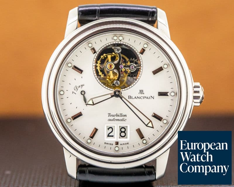 Image of Blancpain Leman Tourbillon Big Date 18k White Gold Power Reserve SERVICED