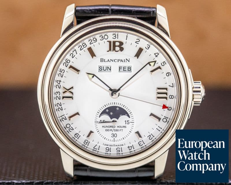 Image of Blancpain Leman Complete Calendar White Gold / White Dial 