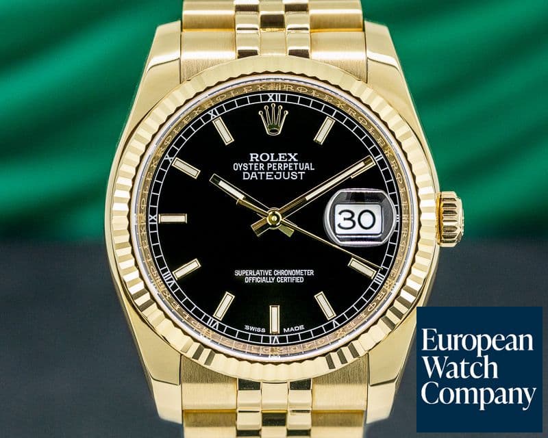Image of Rolex Datejust 36 18K Yellow Gold Jubilee / Black Stick Dial