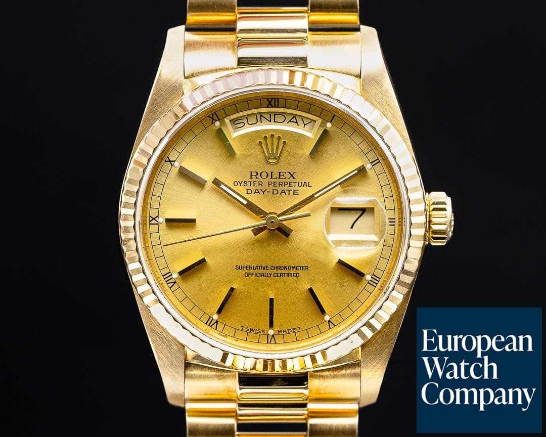 Image of Rolex Day Date 18038 Champagne Dial Yellow Gold 