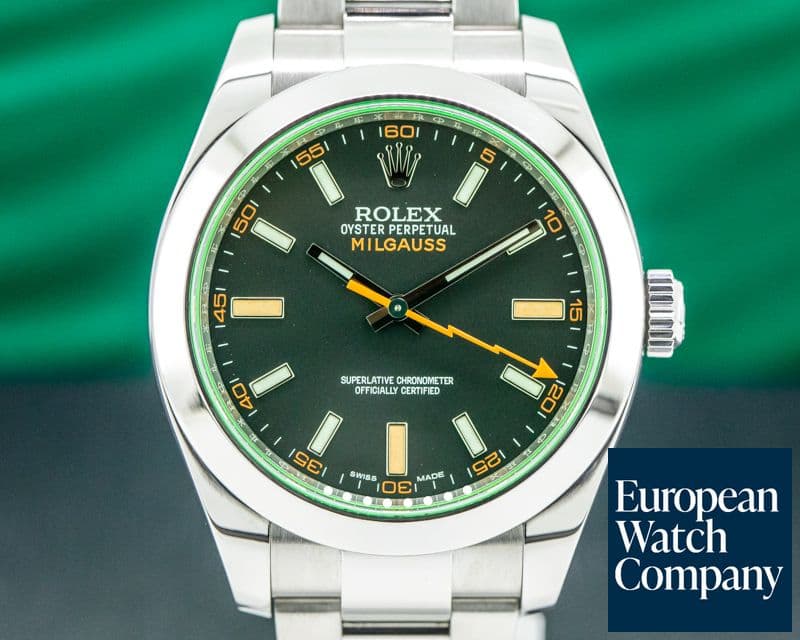 Image of Rolex Milgauss SS Black Dial Green Crystal 2019
