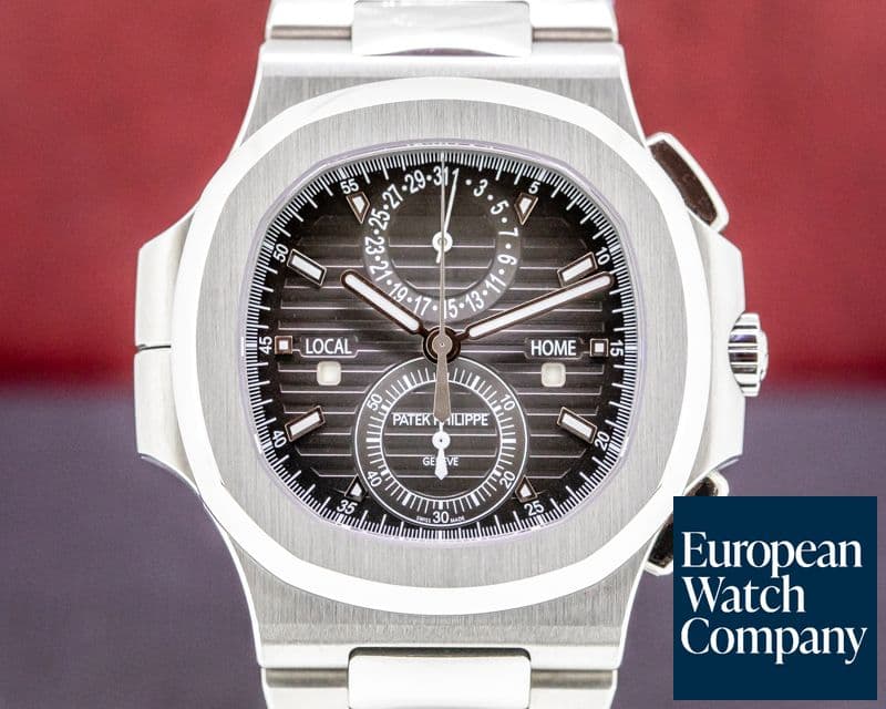 Image of Patek Philippe Nautilus Travel Time Chronograph Grey Dial SS FULL SET 
