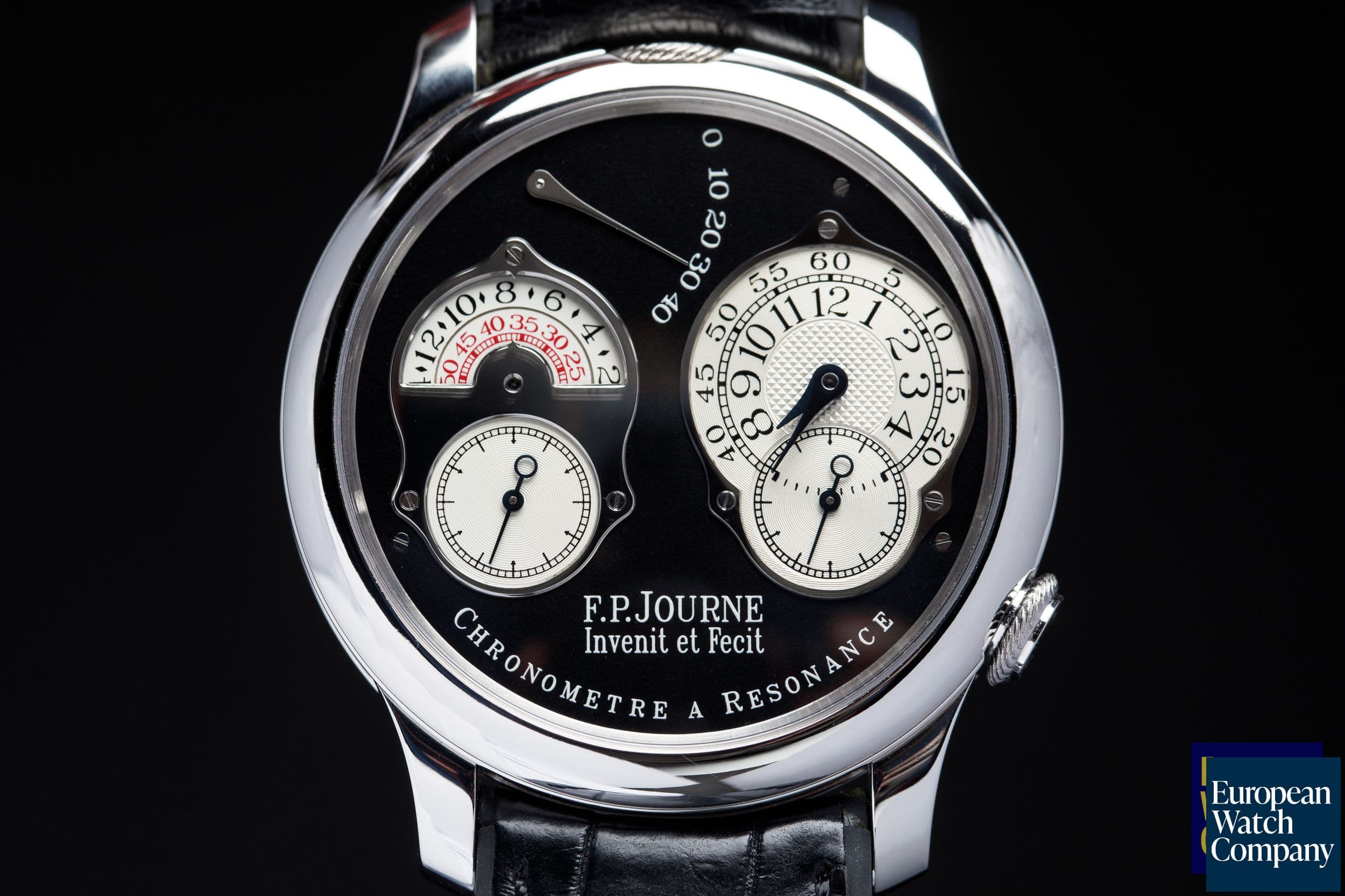 Image of F. P. Journe Chronometre Resonance "Parking Meter" Platinum BLACK LABEL 40MM LOW SN