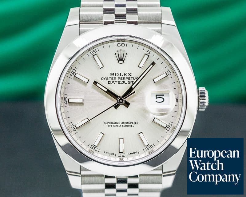 Image of Rolex Datejust 41 Silver Stick Dial SS Jubilee 