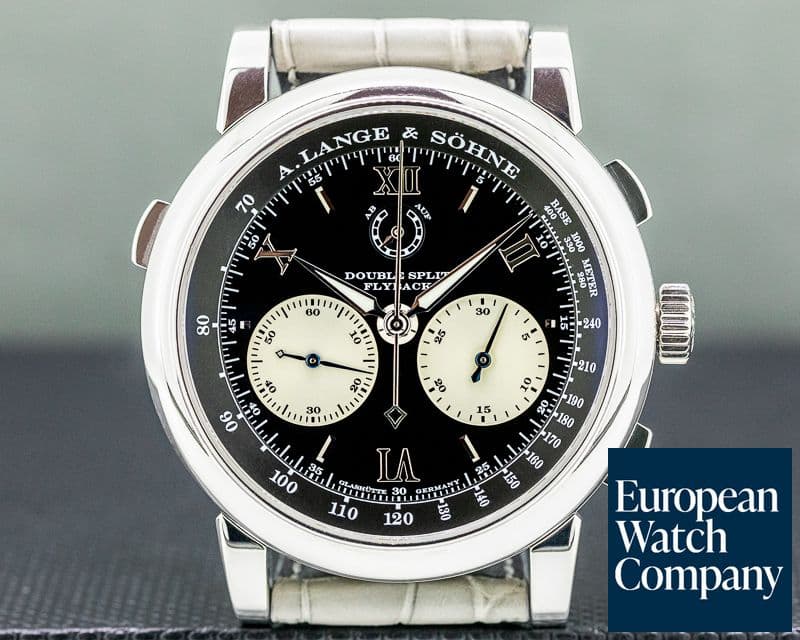 Image of A. Lange and Sohne Datograph 404.035 Double Split Black Dial Platinum / Deployant