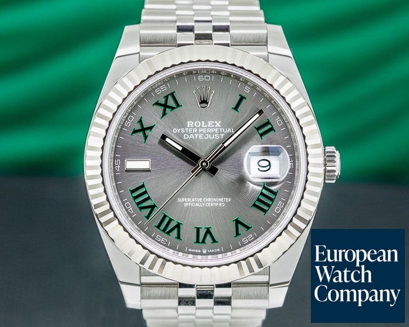 Image of Rolex Datejust 41 Rhodium Green Roman Numerals Dial SS / Jubilee 2020