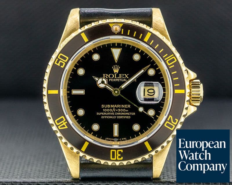 Image of Rolex Rolex Submariner 16618 Black Dial 18K Yellow Gold 