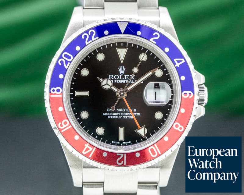 Image of Rolex GMT Master II 16710 SS Red / Blue Pepsi Bezel FULL SET