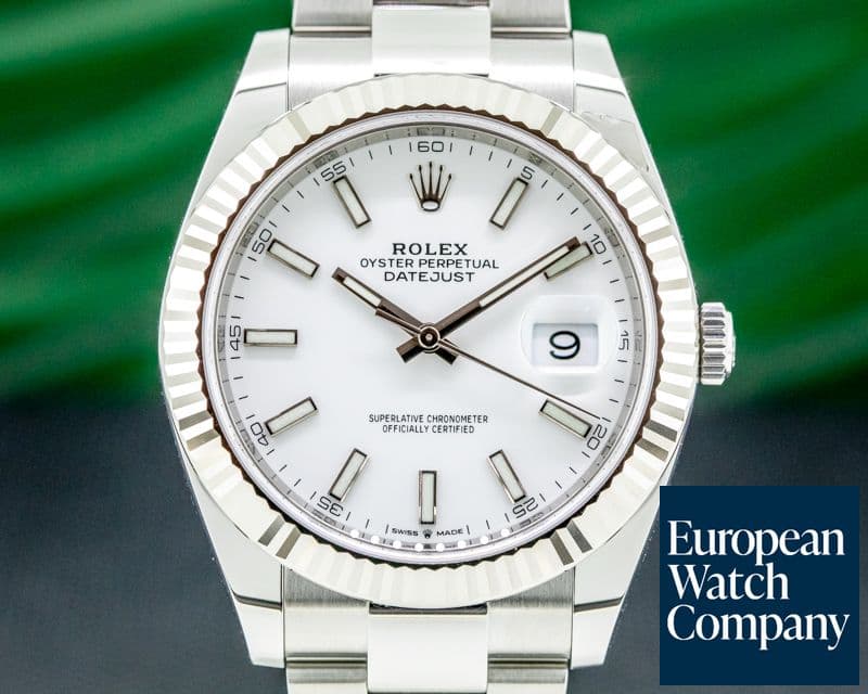 Image of Rolex Datejust 41 White Stick Dial SS Oyster UNWORN 2020