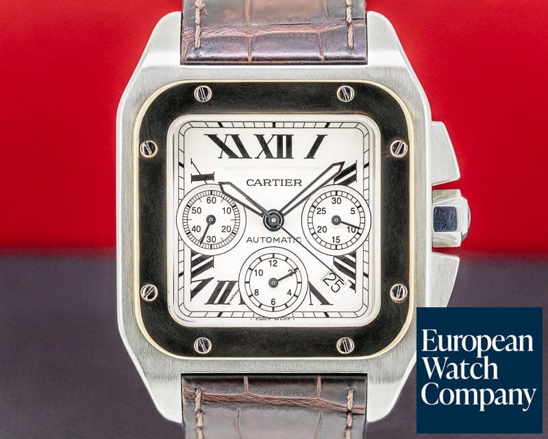 Image of Cartier Santos 100 Chronograph XL SS / 18K
