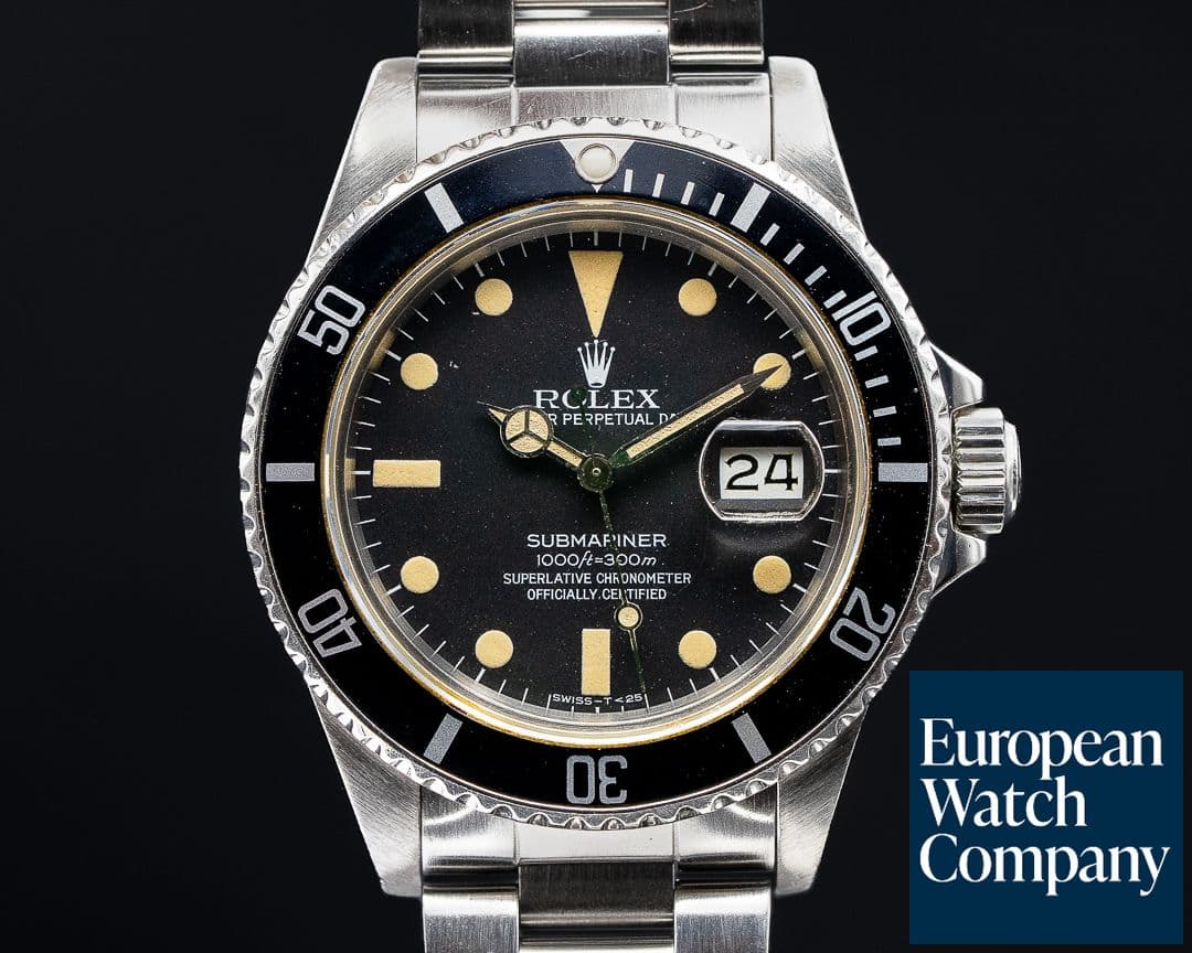 Image of Rolex Submariner 16800 Black Matte Dial SS NICE PATINA FULL SET