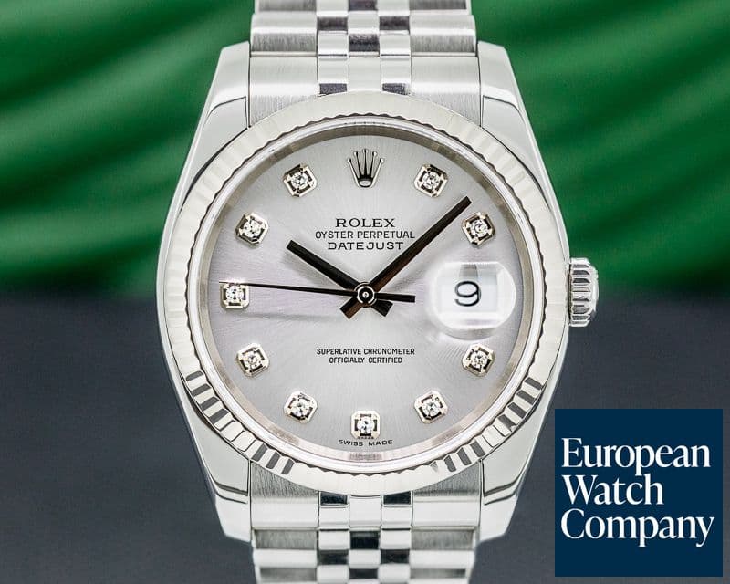 Image of Rolex Datejust 116234 SS Silver Diamond Dial 36MM