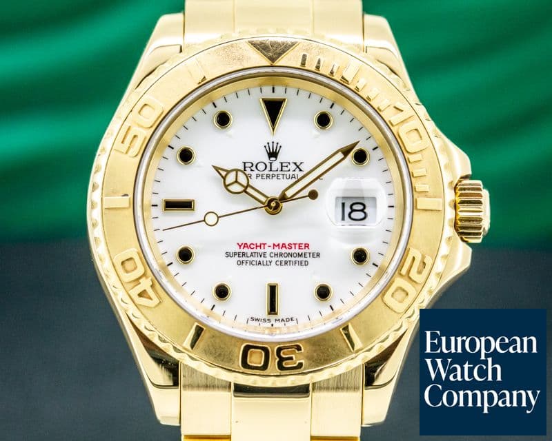 Image of Rolex Yacht Master White Dial 18K Yellow Gold / Bracelet 