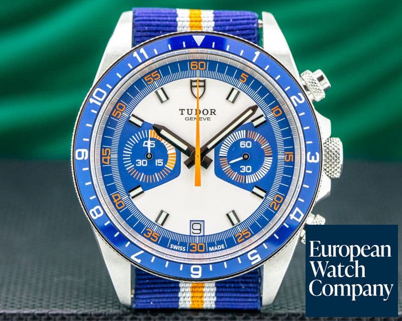 Image of Tudor Heritage Chronograph Silver Dial w/Blue Counters
