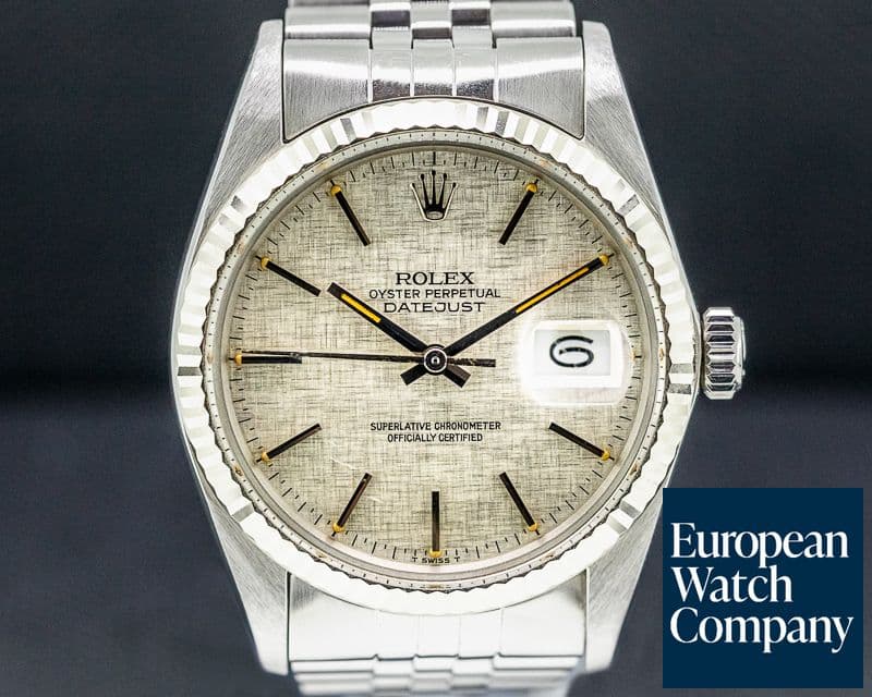 Image of Rolex Datejust Tapestry Stick Linen Dial SS / Jubilee SHARP 