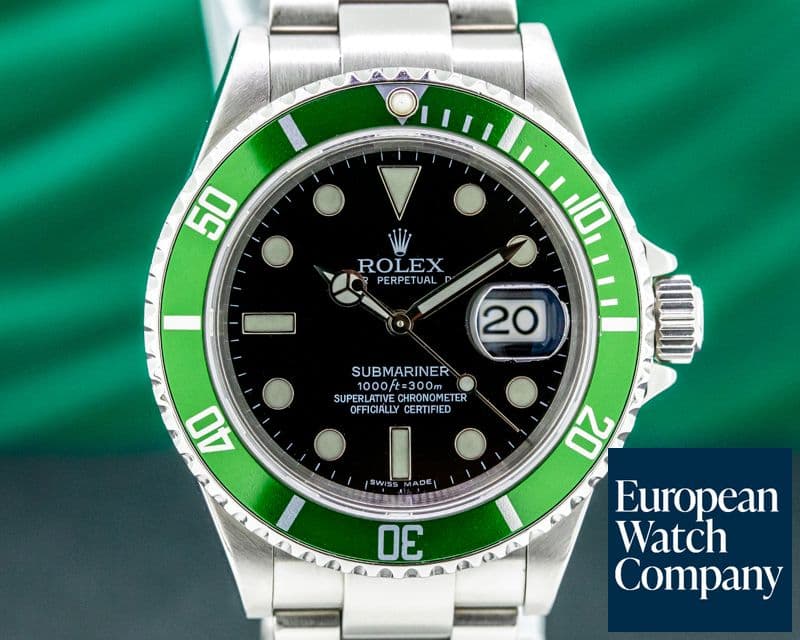 Image of Rolex Submariner 50th Anniversary 16610LV "Kermit" SS Green Bezel FULL SET
