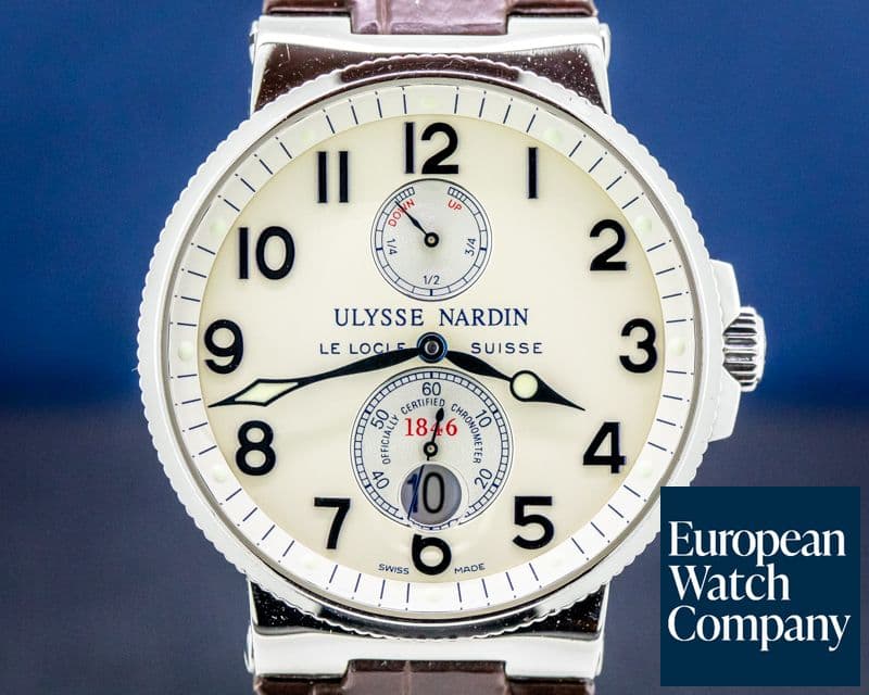 Image of Ulysse Nardin Maxi Marine Stainless / Alligator strap