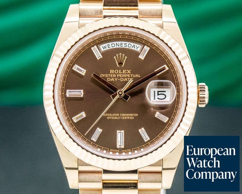 Image of Rolex Day Date Presidential Everose Gold Chocolate Diamond Dial 40MM 
