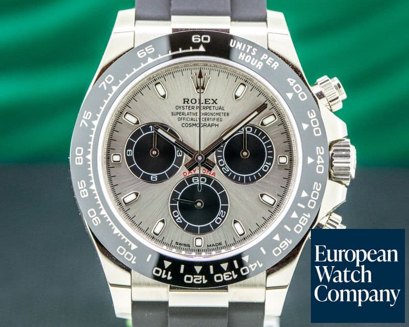 Image of Rolex Daytona 18K White Gold Ceramic Oysterflex Silver Dial UNWORN 