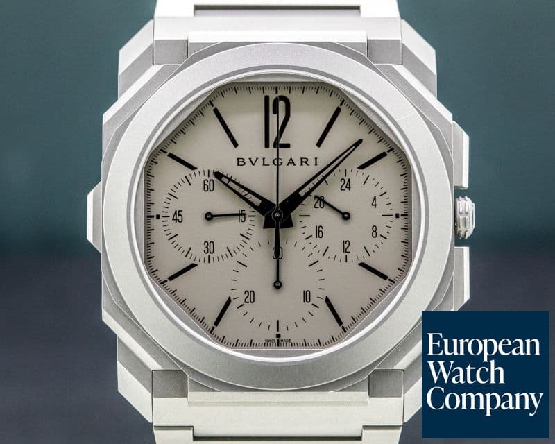Image of Bulgari Octo Finissimo Chronograph GMT Titanium Grey / Black 42MM