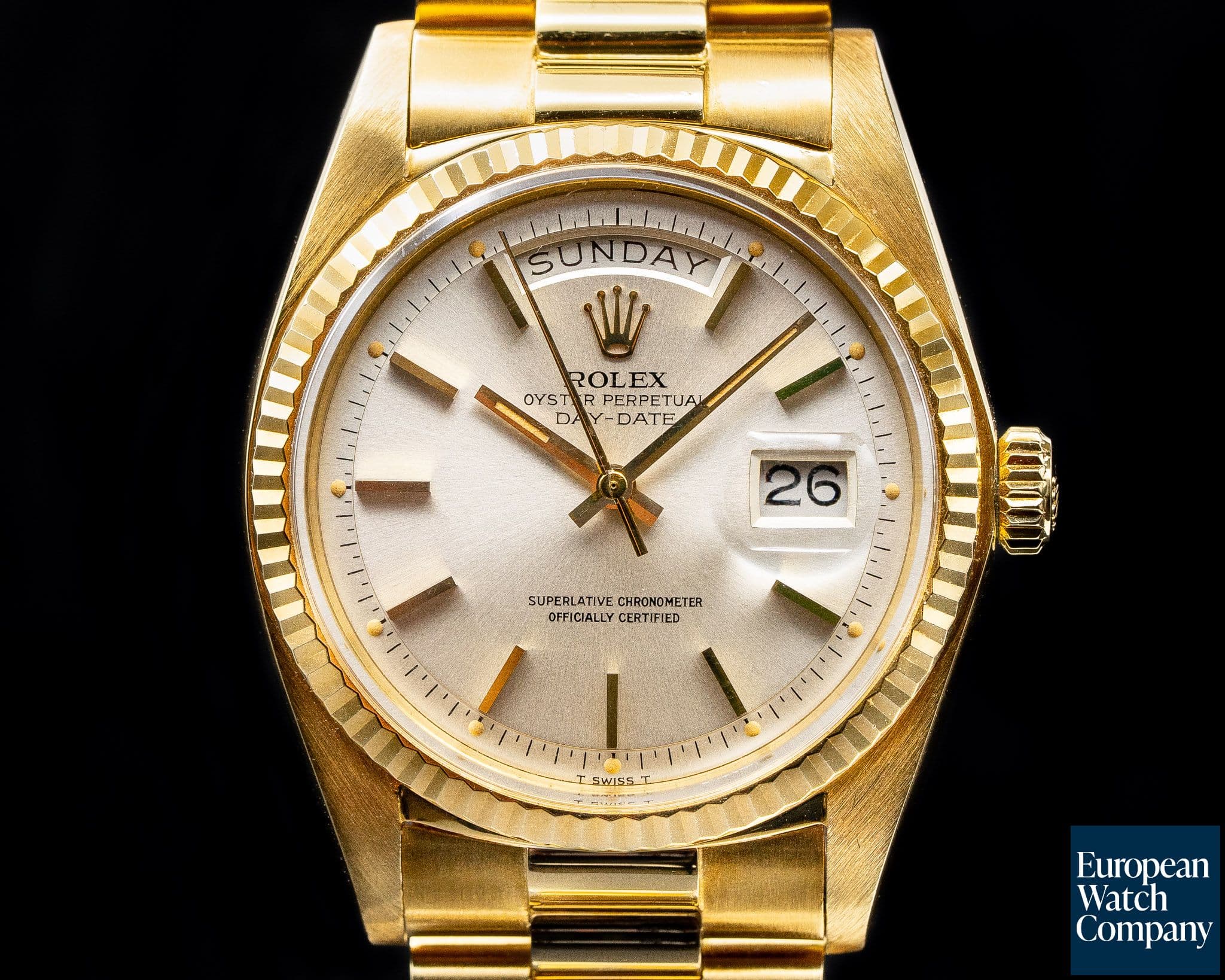 Image of Rolex 1803 Day Date 18K Yellow Gold circa 1973 ORIGINAL PAPERS CRISP