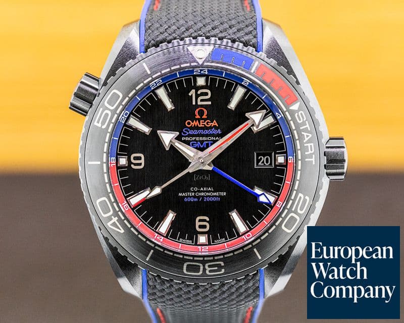Image of Omega Seamaster Planet Ocean ETNZ Deep Black GMT 600M Co-Axial Ceramic