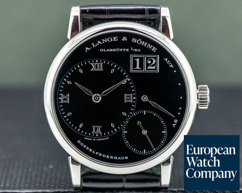 Image of A. Lange and Sohne "Kleine" Little Lange 1 Platinum Black Dial 36MM RARE