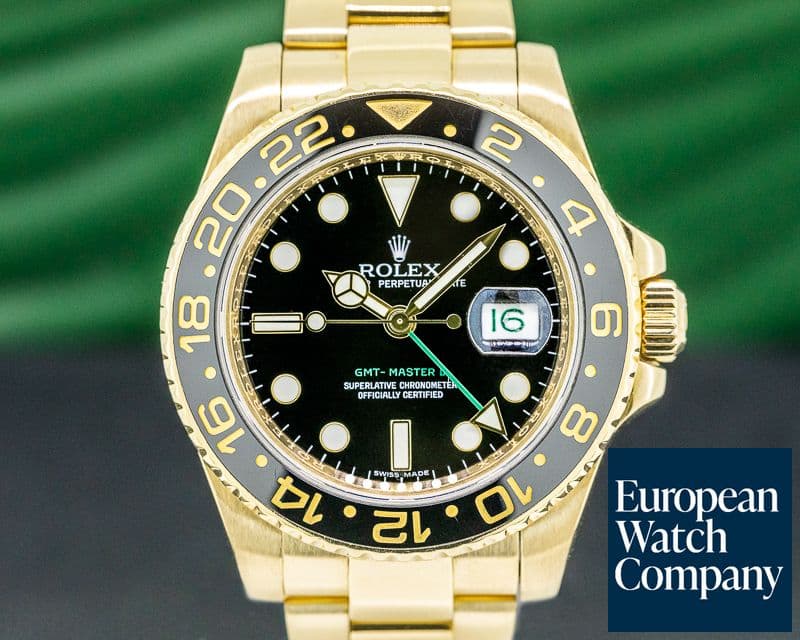Image of Rolex GMT Master II 116718 Black Dial 18K Yellow Gold / Bracelet