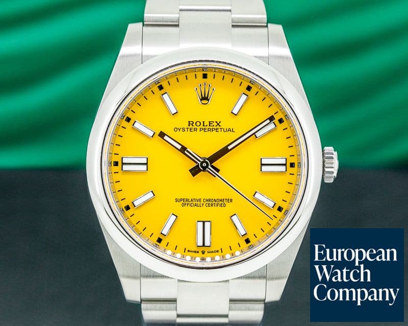 Image of Rolex Oyster Perpetual 124300 41mm SS / Yellow Dial NEW 2020 UNWORN