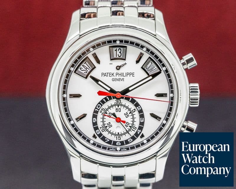 Image of Patek Philippe Annual Calendar 5960 Chronograph SS Silver Dial FULL SET 