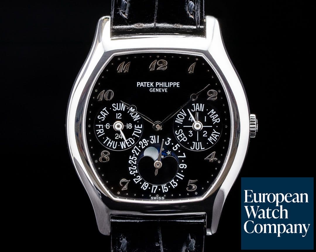 Image of Patek Philippe Perpetual Calendar 5040P Tonneau Platinum / Black Dial RARE