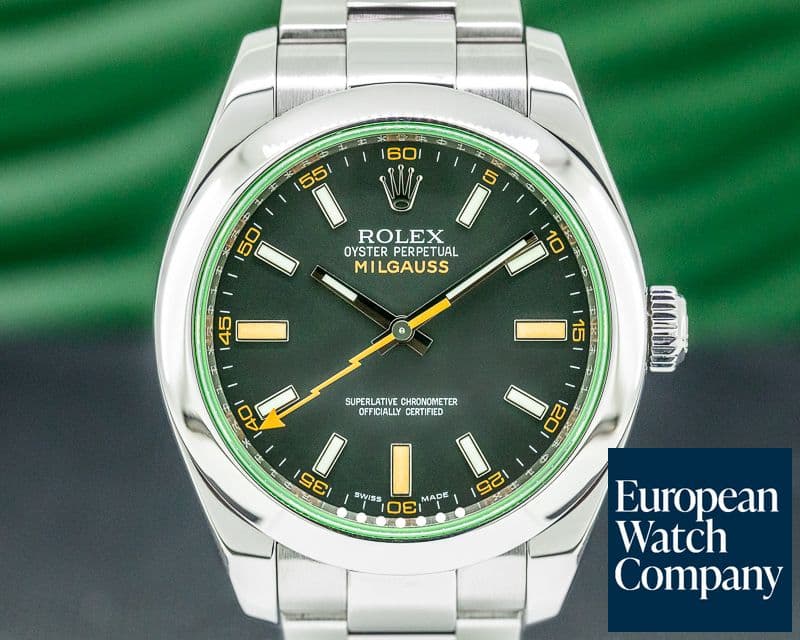 Image of Rolex Milgauss 116400V SS Black Dial Green Crystal
