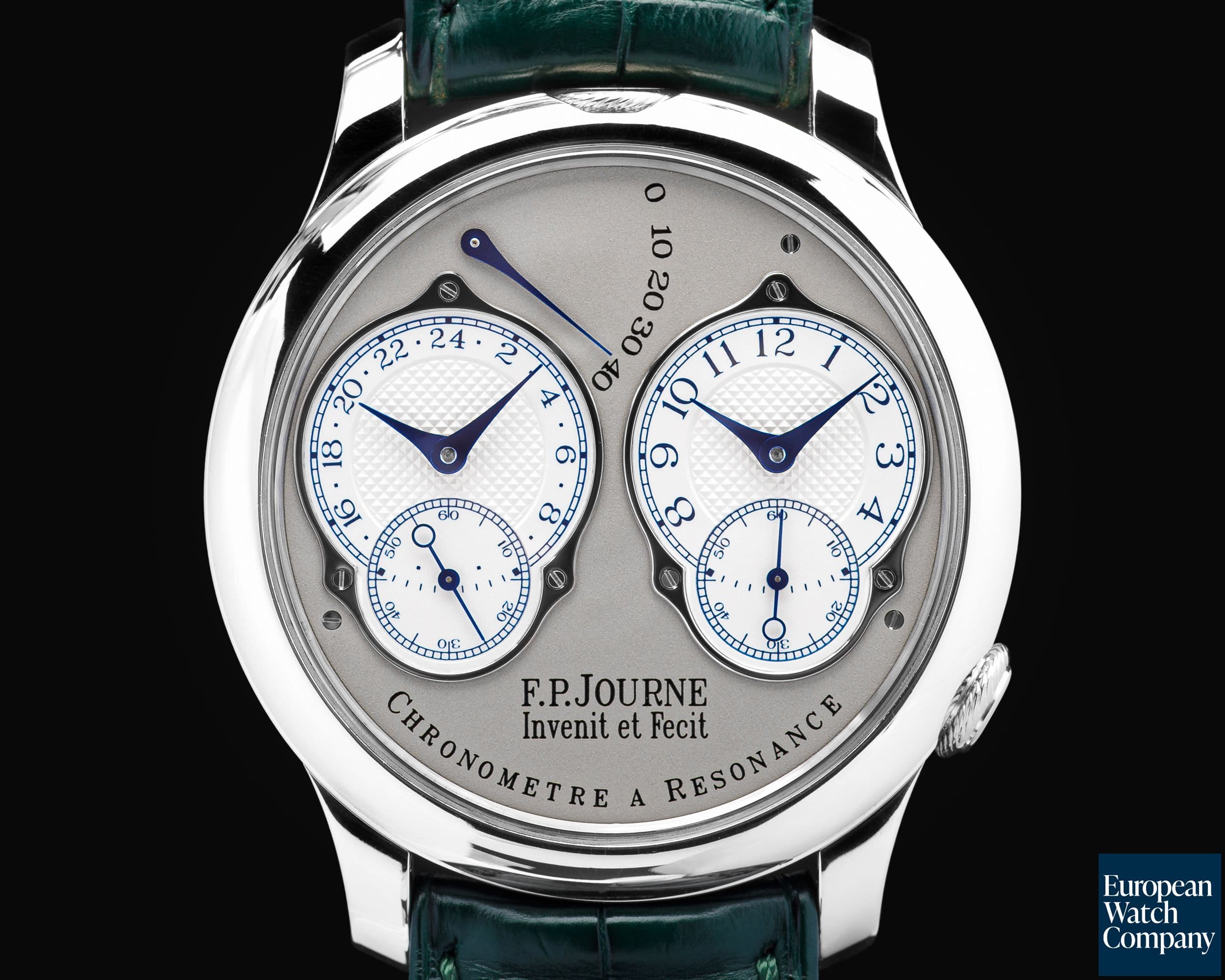 Image of F. P. Journe Chronometre Resonance Platinum Silver Dial 40MM FINAL EDITION 