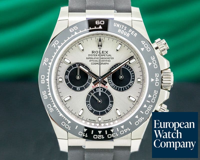 Image of Rolex Daytona 18K White Gold Ceramic Oysterflex Silver Dial UNWORN 2020