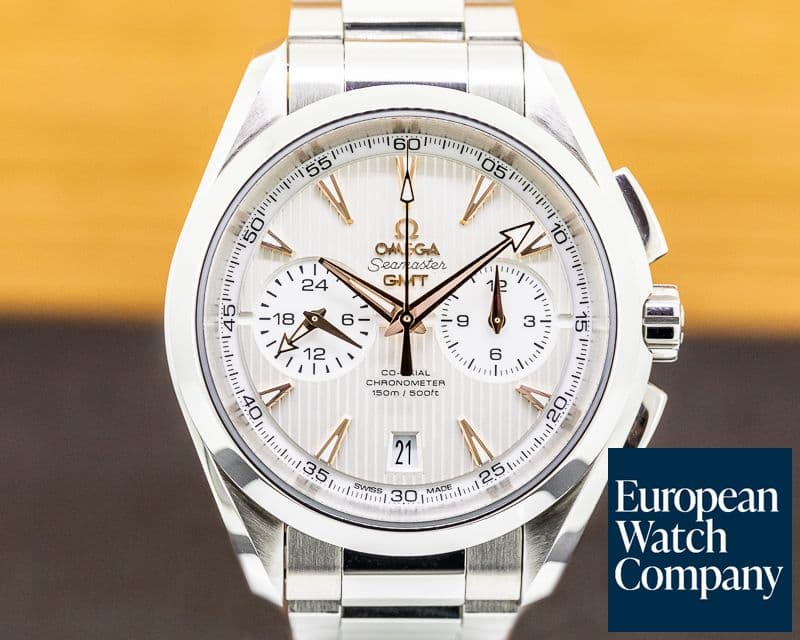 Image of Omega Seamaster Aqua Terra GMT Chronograph SS Silver Dial 