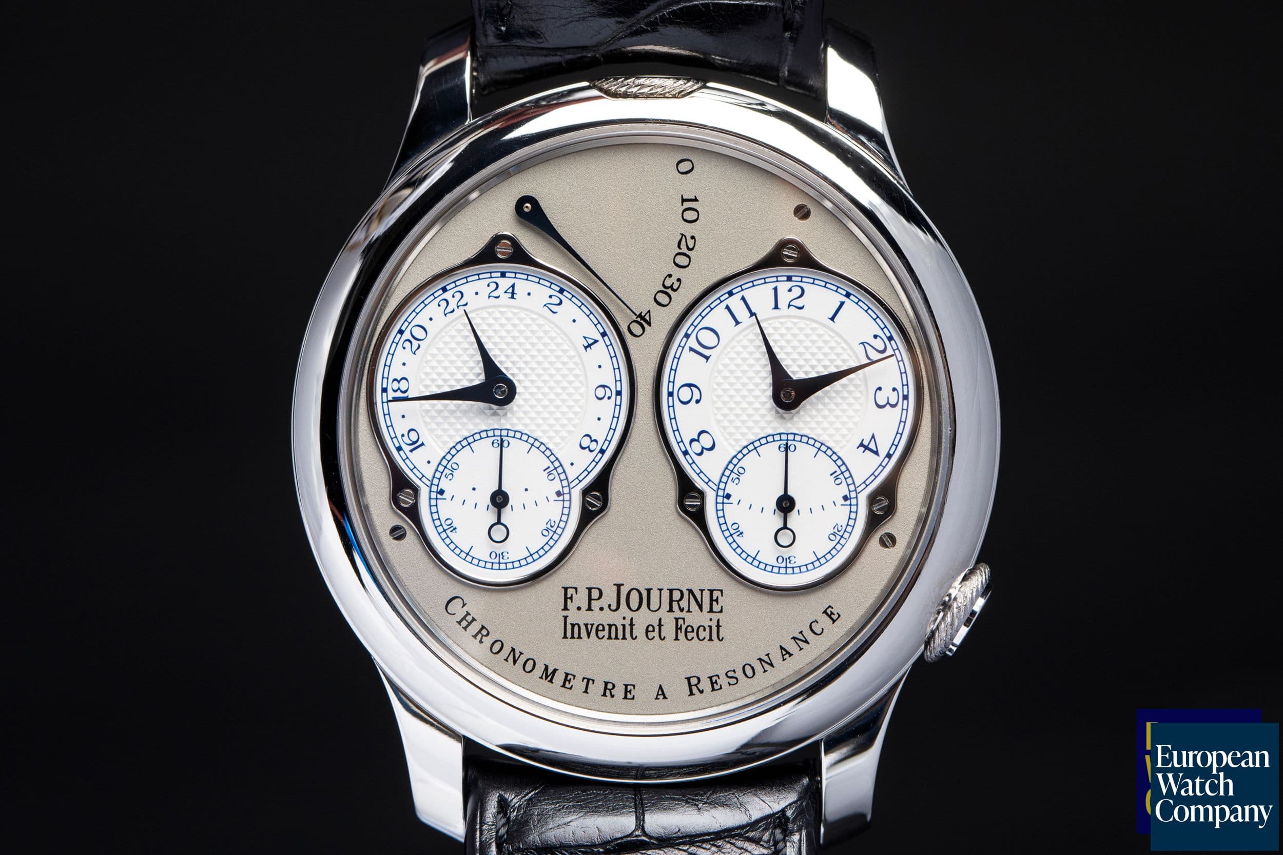 Image of F. P. Journe Chronometre Resonance Platinum Silver Dial 40MM FINAL EDITION 
